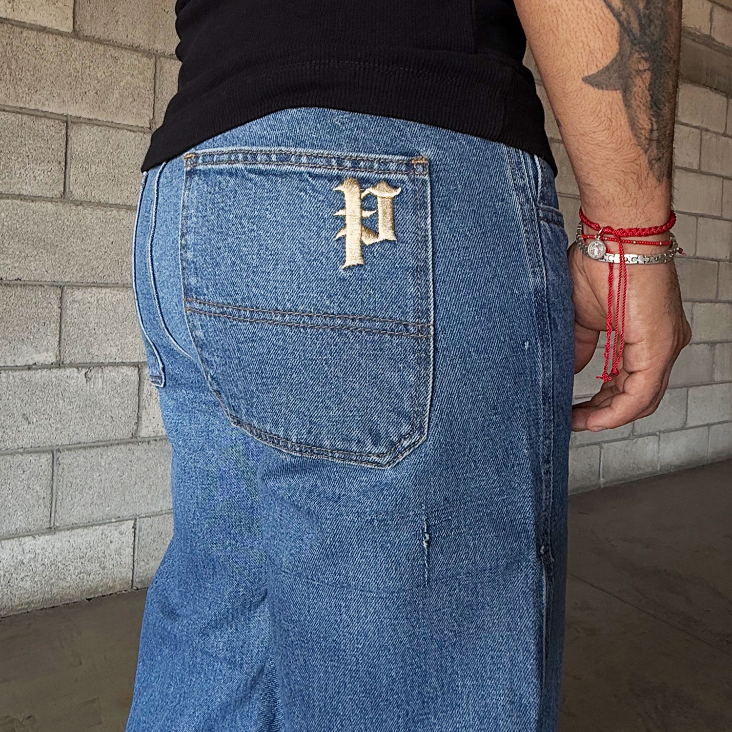 Foto 4 pulgar | Jeans De Hombre Azul Medio Recto