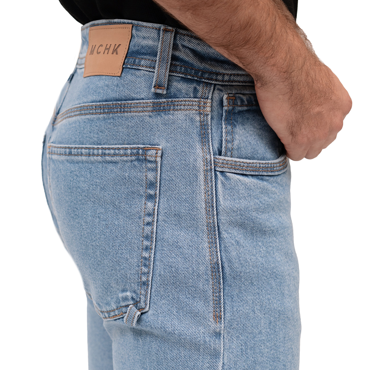 Foto 5 | Jeans de Mezclilla MCHK Azules 8026 Corte Recto Tiro Alto para Caballero