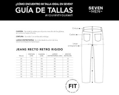 Foto 5 | Jeans Hombre Pantalon Mezclilla Recto Amplio Cintura Regular Seven Jeans