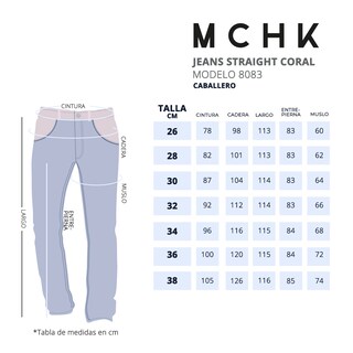 Foto 5 | Jeans De Mezclilla Mchk. Corte Recto, Caballero, Color Coral. Modelo 8083