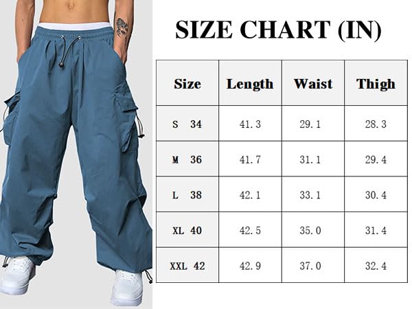 Foto 6 pulgar | Pantalones Cargo Zaful Con Bolsillo Plano, Paracaídas Para Hombre, Color Azul M - Venta Internacional.