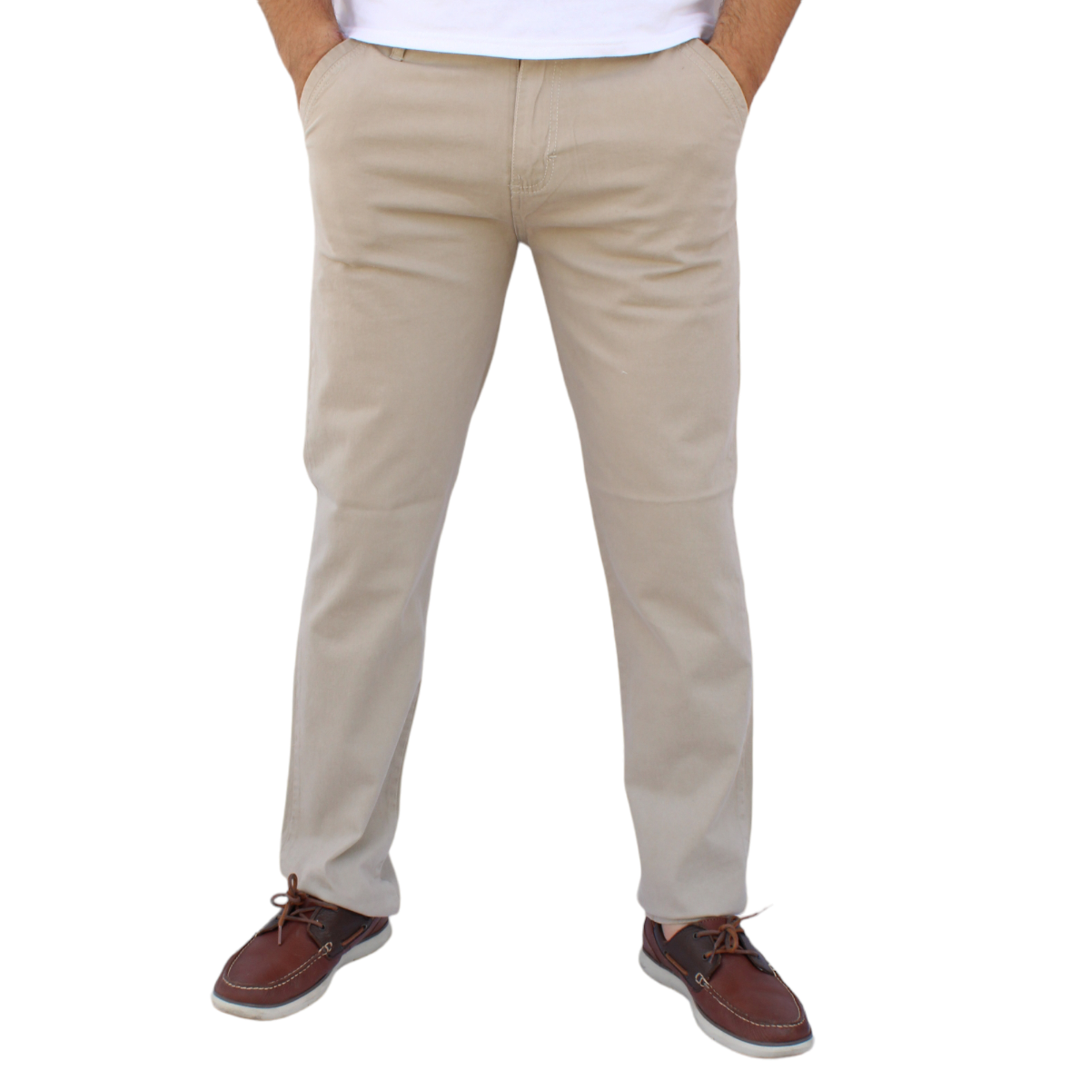 Foto 1 | Pantalón Recto De Gabardina Stretch Color Arena John Silver
