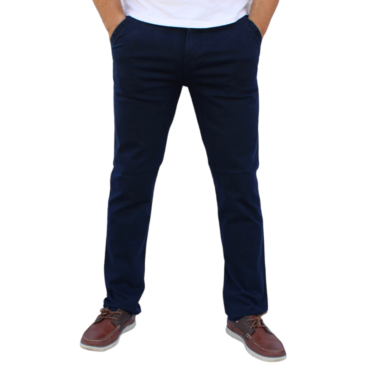 Foto 1 | Pantalón Recto De Gabardina Stretch Color Marino John Silver