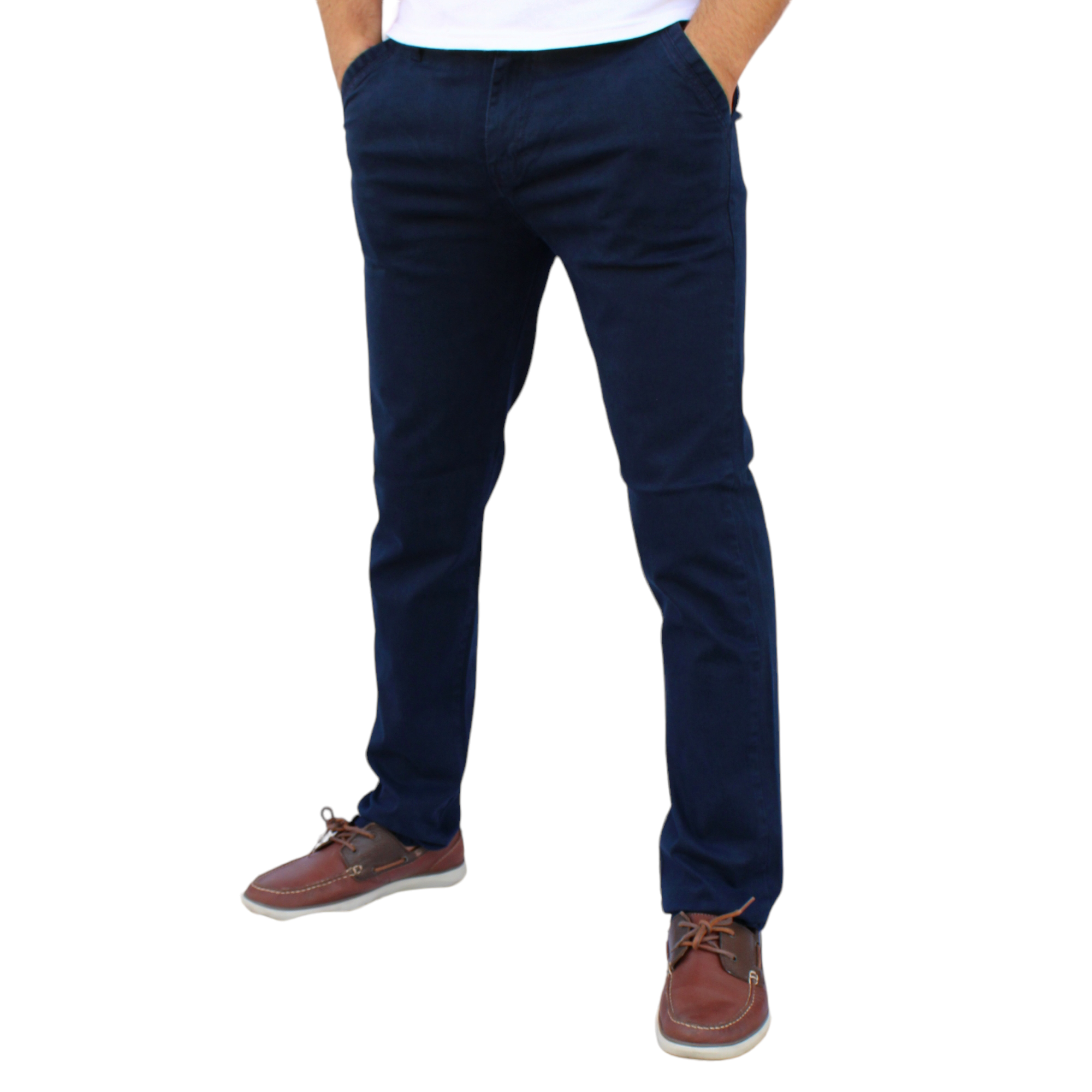 Foto 2 | Pantalón Recto De Gabardina Stretch Color Marino John Silver