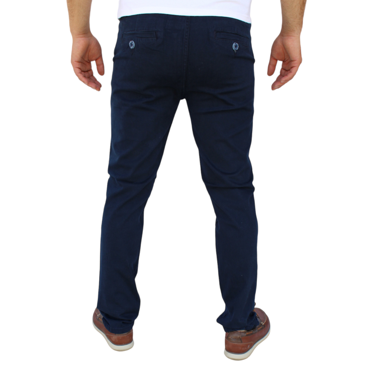 Foto 3 | Pantalón Recto De Gabardina Stretch Color Marino John Silver