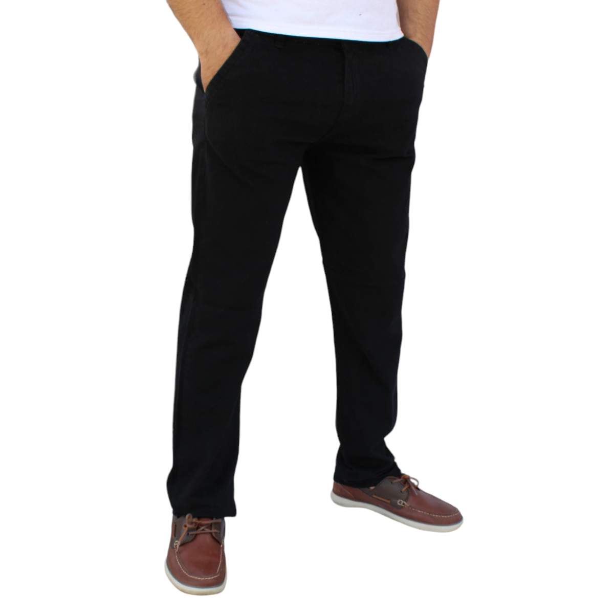 Foto 3 pulgar | Pantalón Recto De Gabardina Stretch Color Negro John Silver