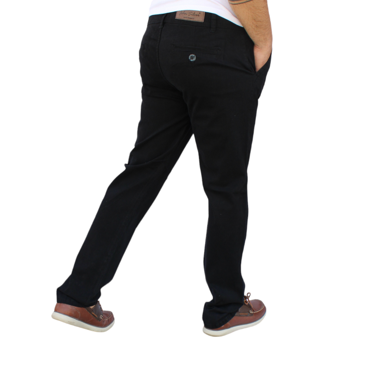 Foto 6 pulgar | Pantalón Recto De Gabardina Stretch Color Negro John Silver