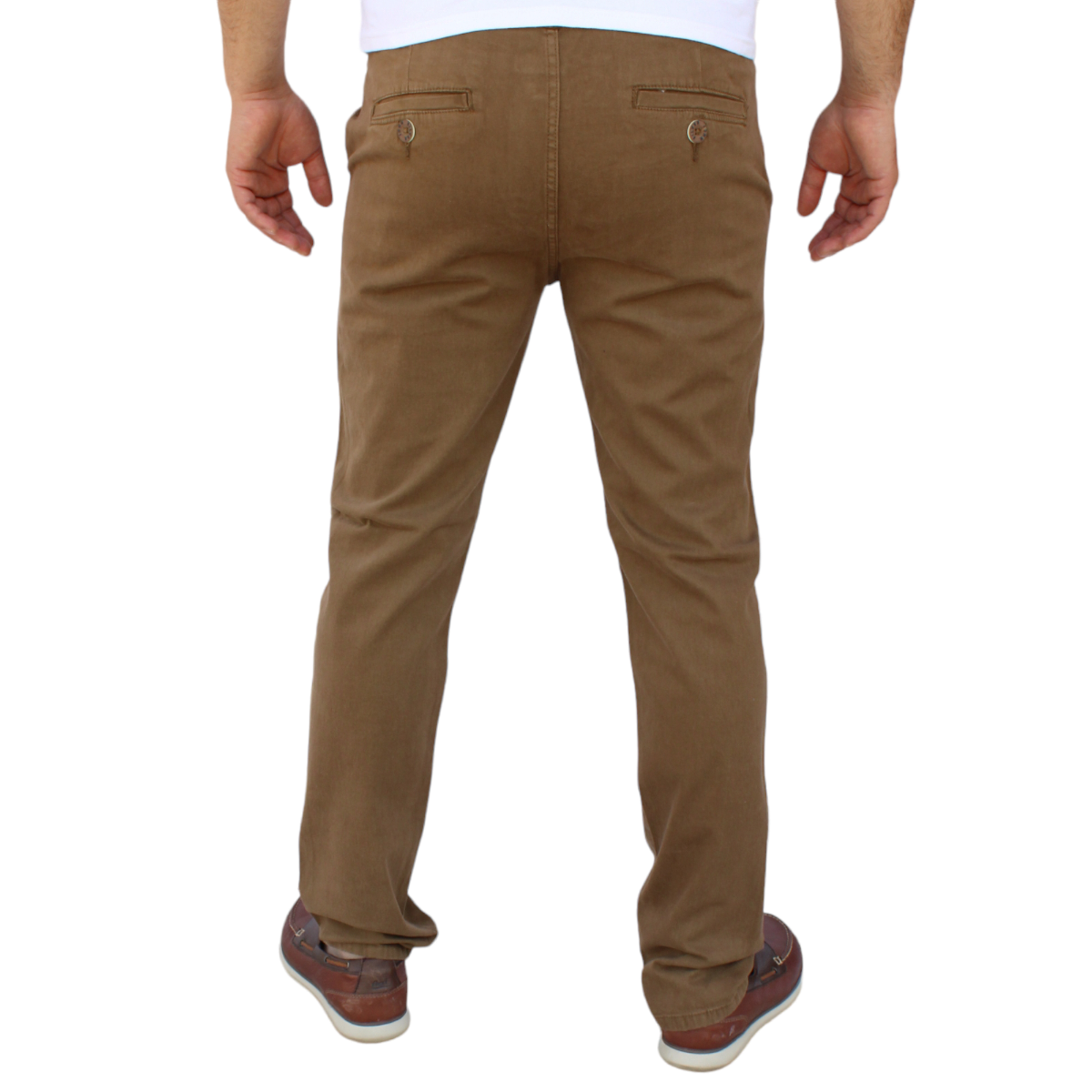 Foto 5 pulgar | Pantalón Recto De Gabarina Stretch Color Caqui Obscuro John Silver