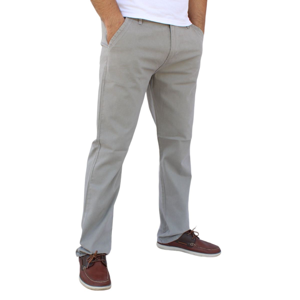 Foto 2 | Pantalón Recto De Gabardina Stretch Color Gris Claro John Silver