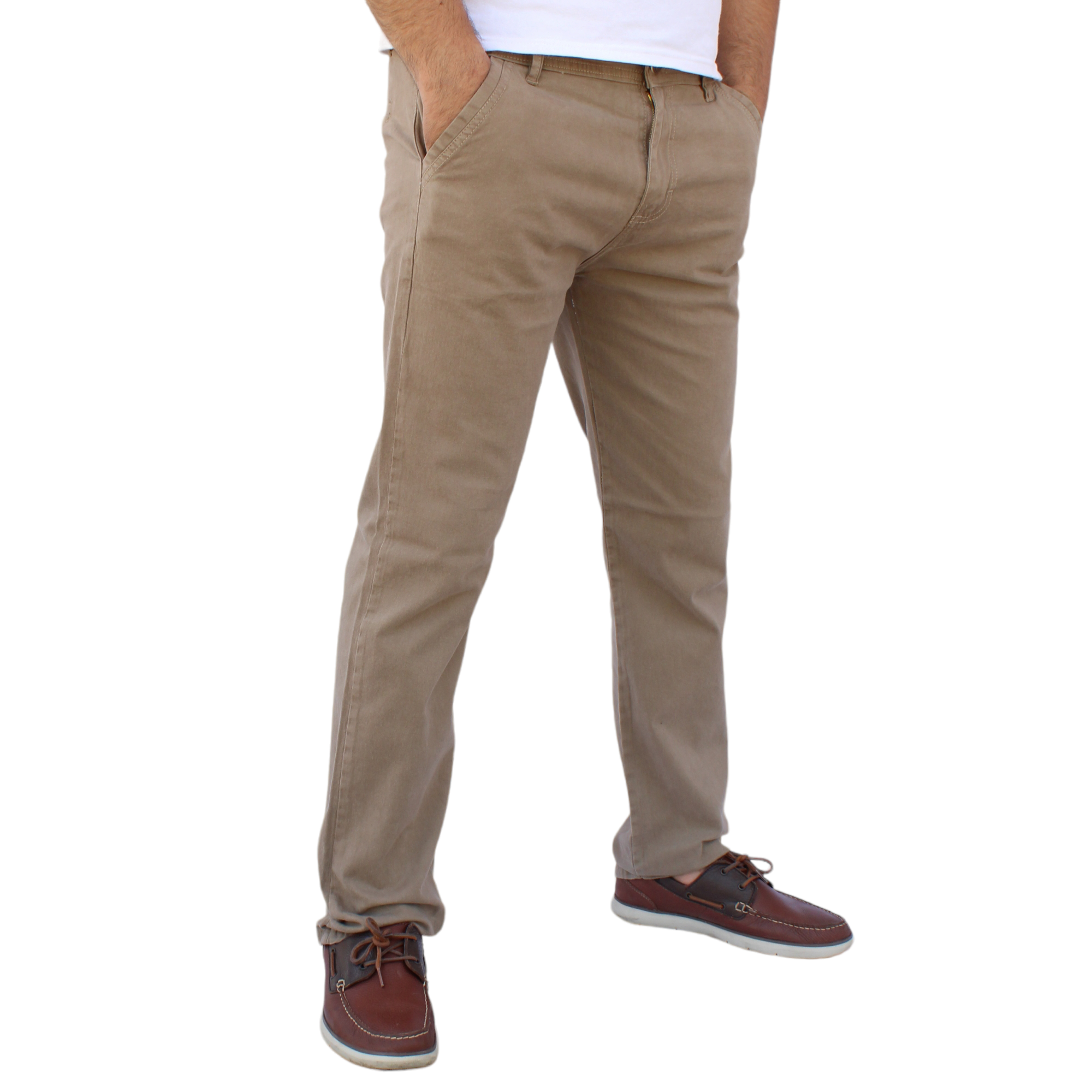 Foto 2 | Pantalón Recto De Gabardina Stretch Color Caqui John Silver