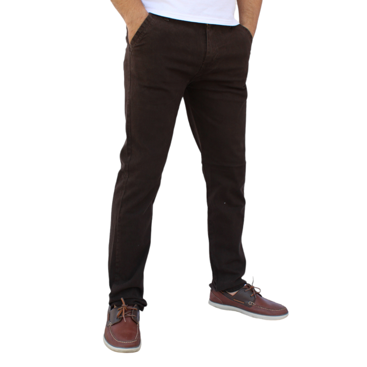 Foto 2 | Pantalón Recto De Gabardina Stretch Color Chocolate John Silver