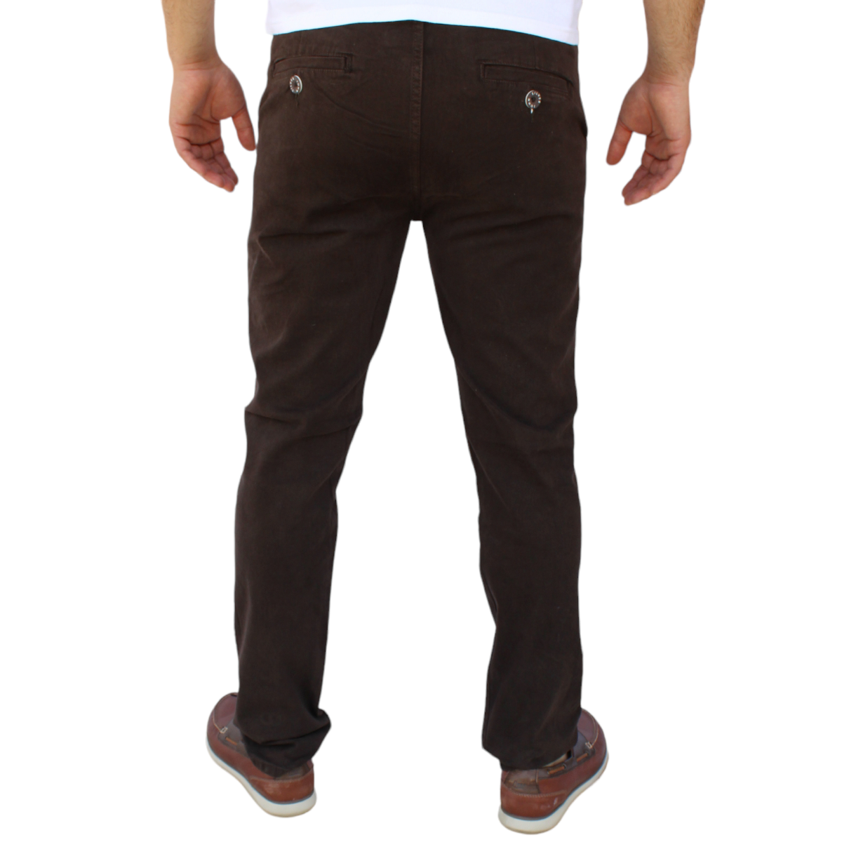 Foto 5 pulgar | Pantalón Recto De Gabardina Stretch Color Chocolate John Silver