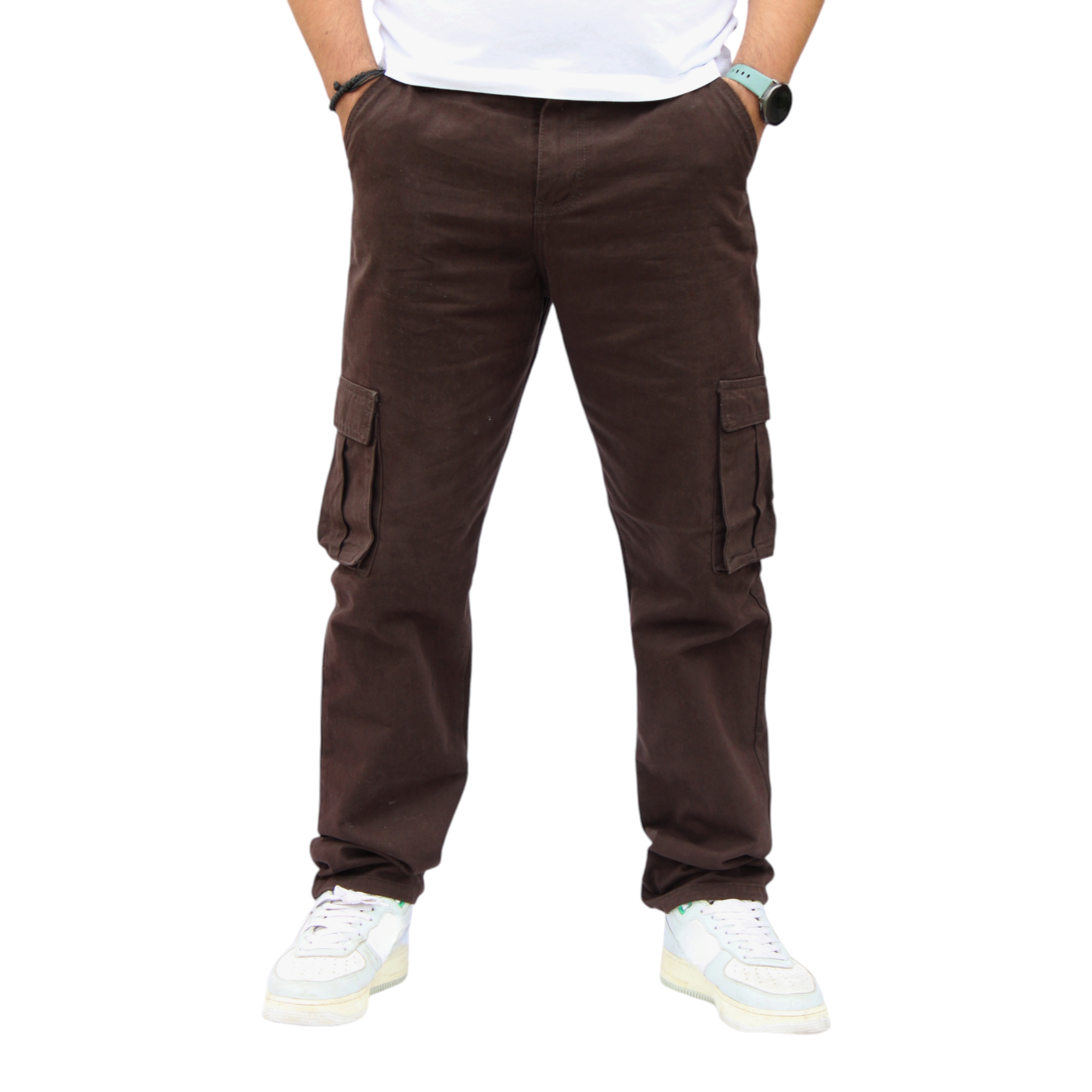 Foto 1 | Pantalón Cargo Recto De Gabardina Chocolate John Silver