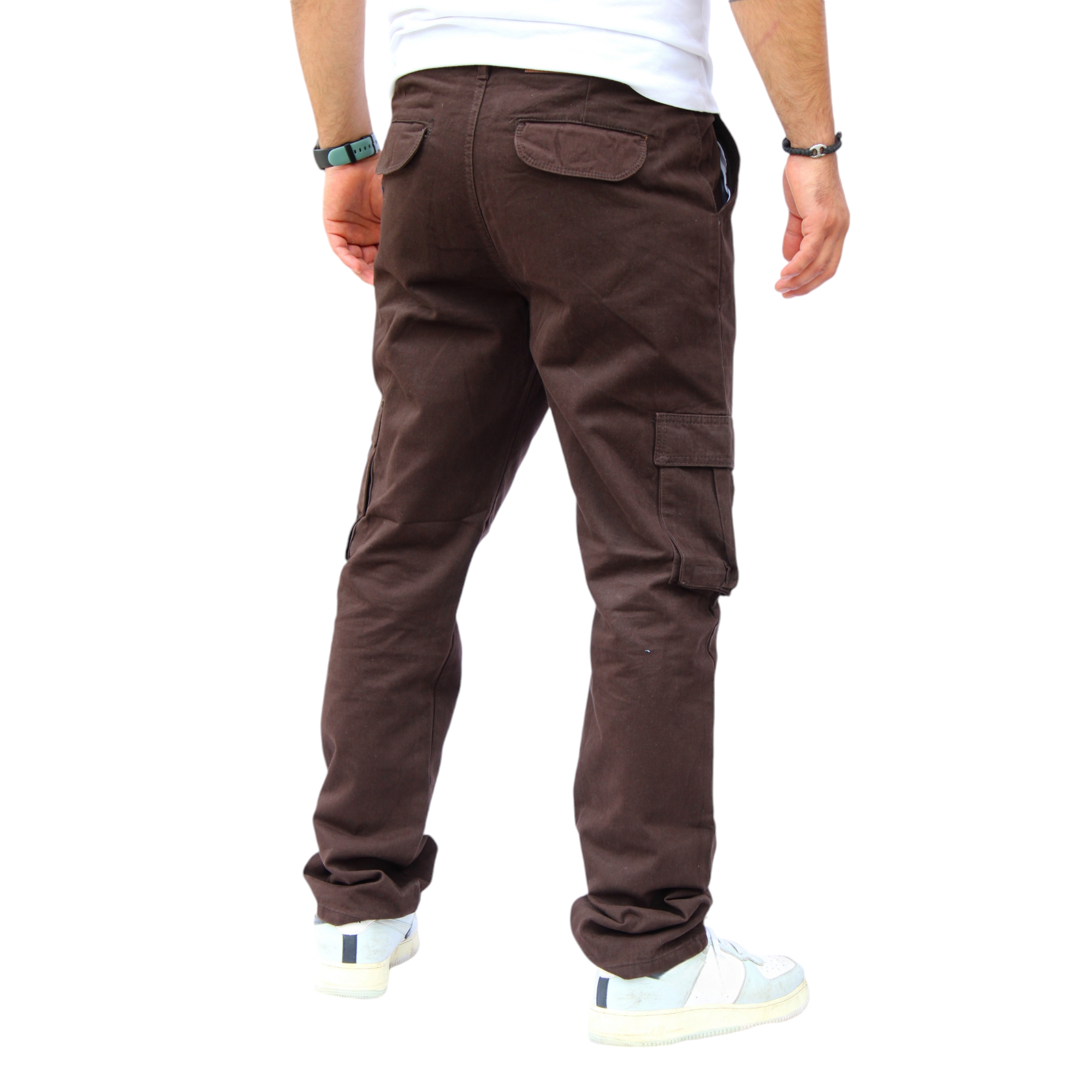 Foto 4 pulgar | Pantalón Cargo Recto De Gabardina Chocolate John Silver