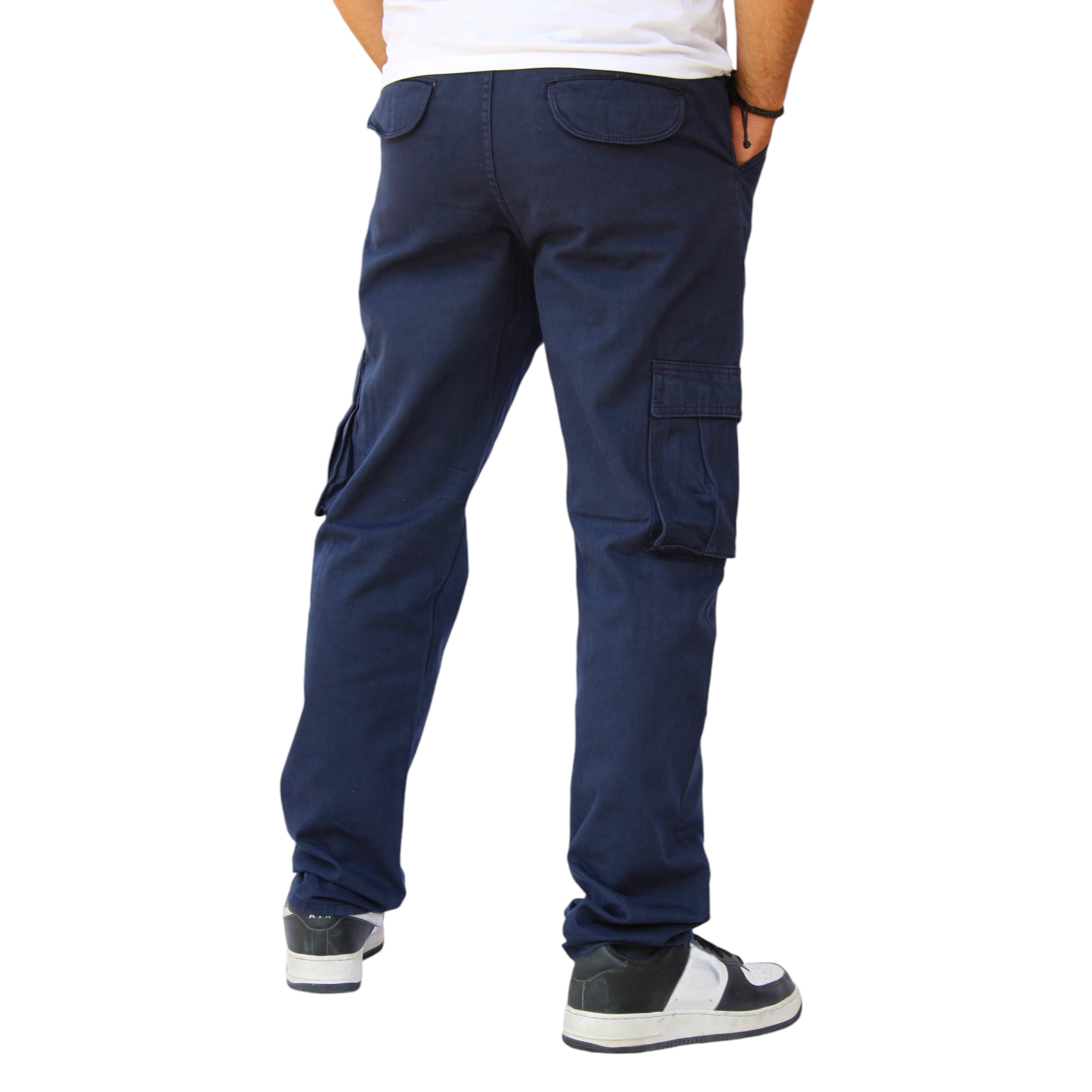 Foto 3 pulgar | Pantalón Cargo Recto De Gabardina Azul Marino John Silver