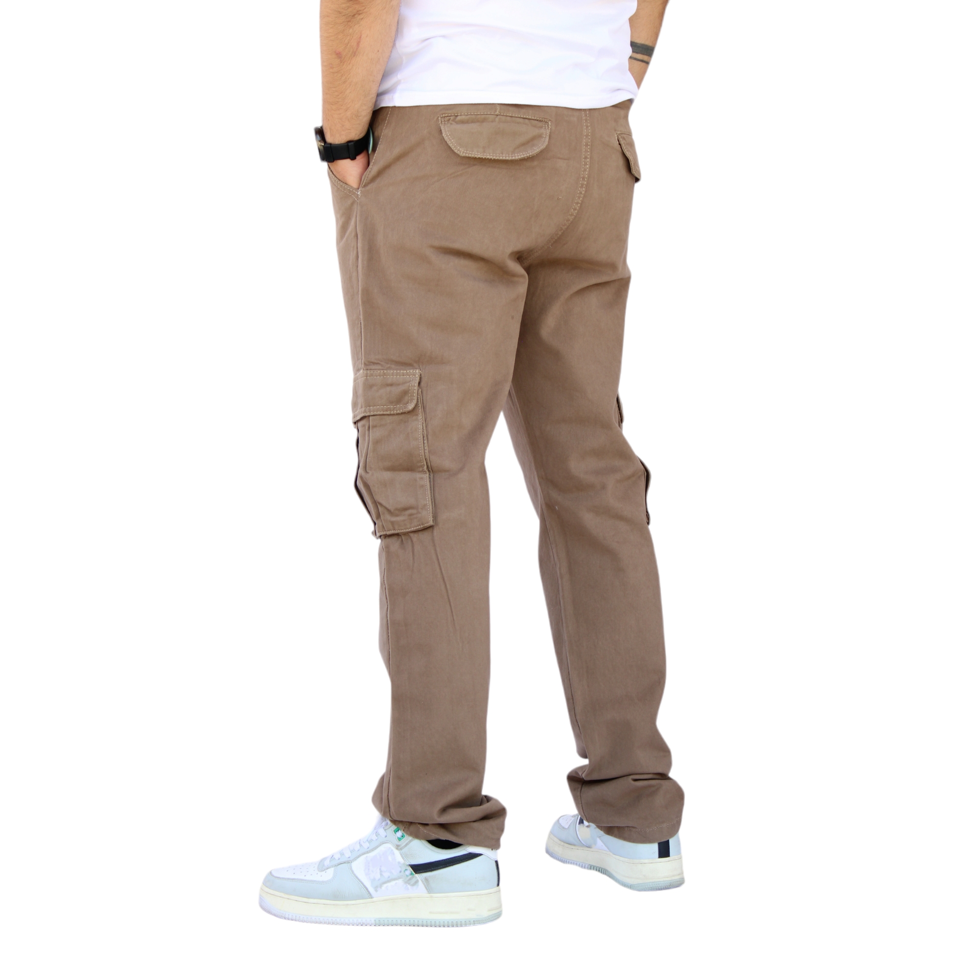 Foto 3 | Pantalón Cargo Recto De Gabardina Caqui John Silver