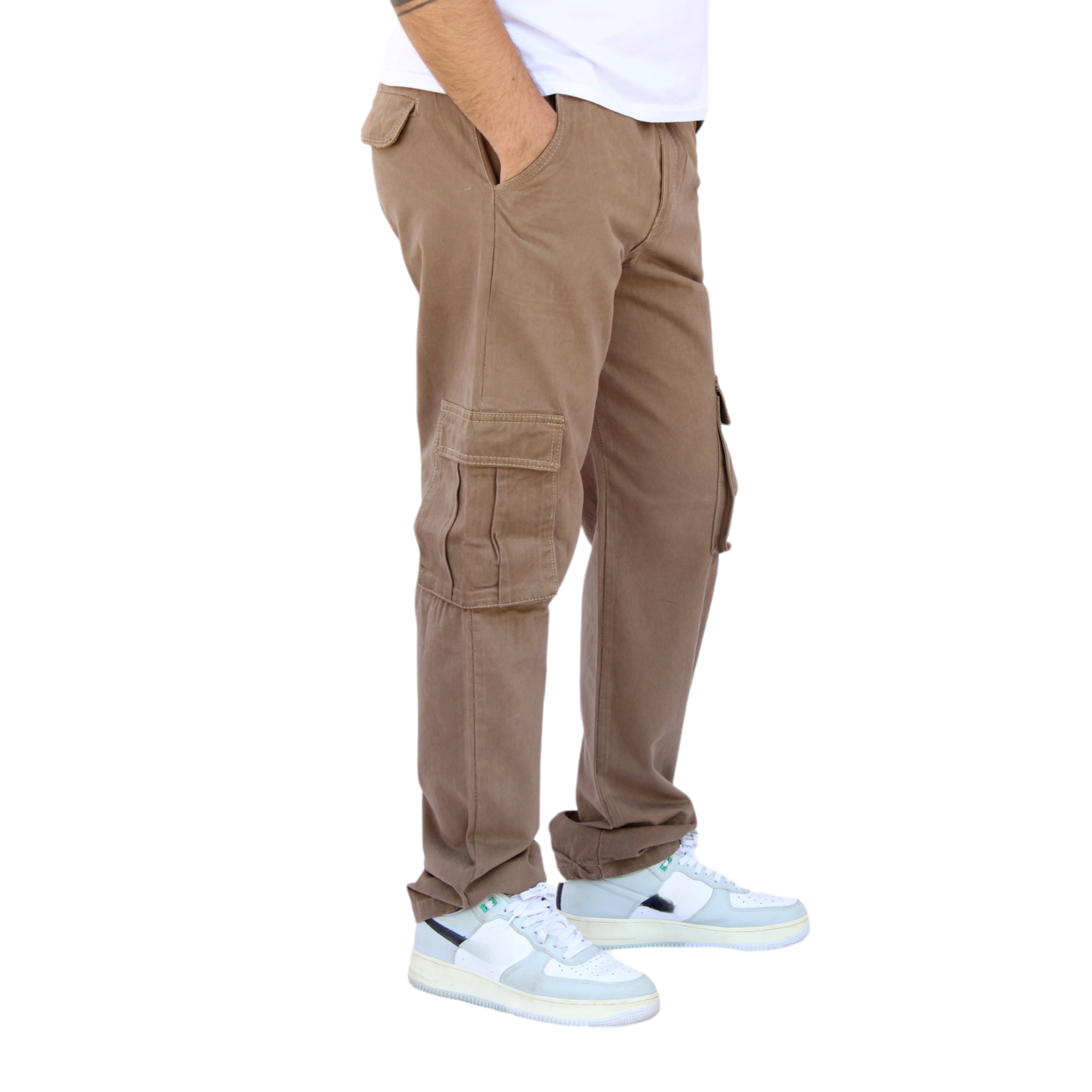Foto 4 | Pantalón Cargo Recto De Gabardina Caqui John Silver