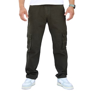 Foto 1 | Pantalón Cargo Recto De Gabardina Verde Militar John Silver