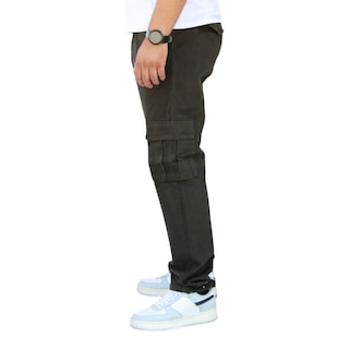 Foto 3 | Pantalón Cargo Recto De Gabardina Verde Militar John Silver