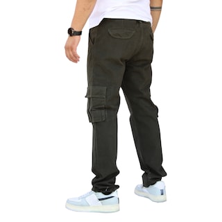 Foto 4 | Pantalón Cargo Recto De Gabardina Verde Militar John Silver