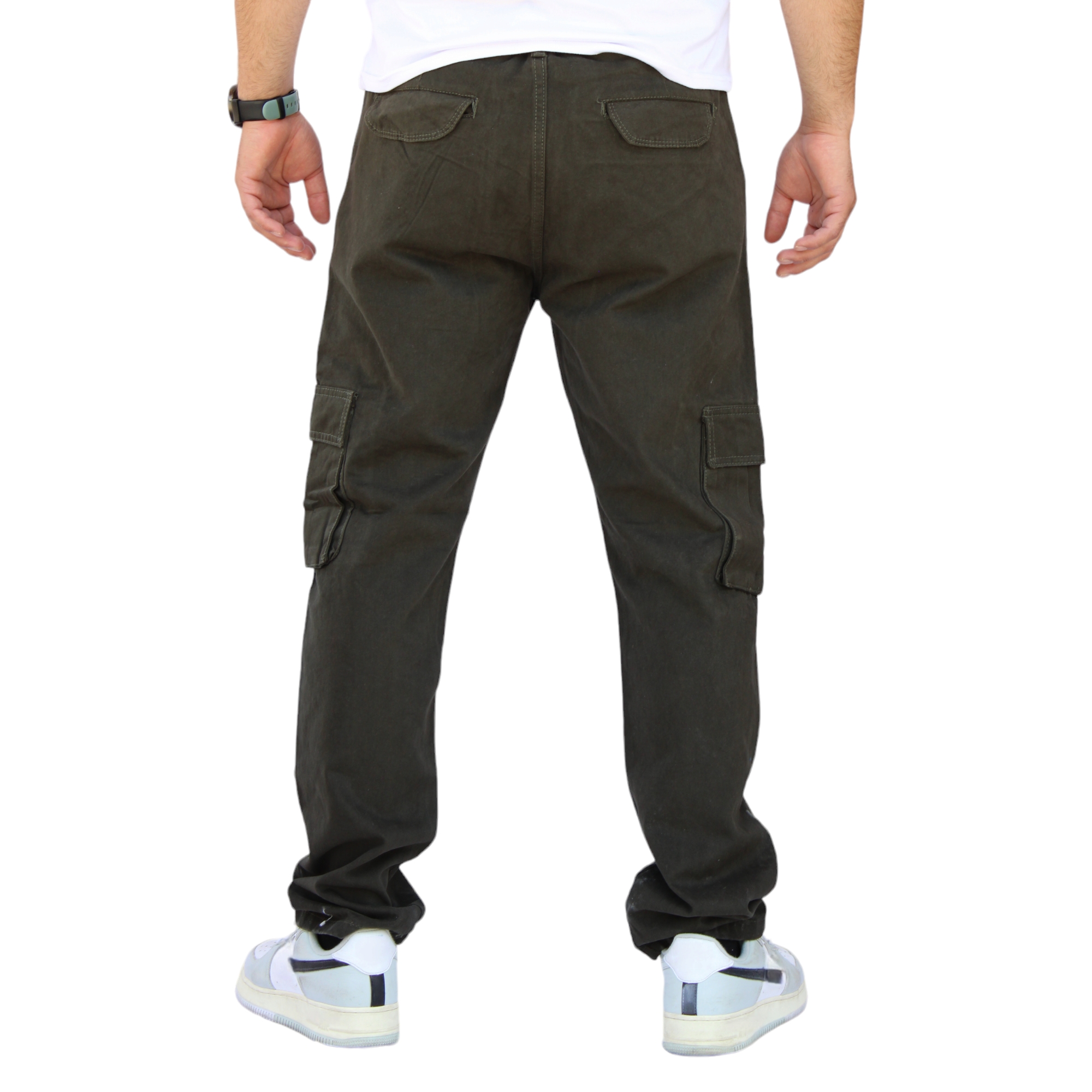 Foto 6 pulgar | Pantalón Cargo Recto De Gabardina Verde Militar John Silver