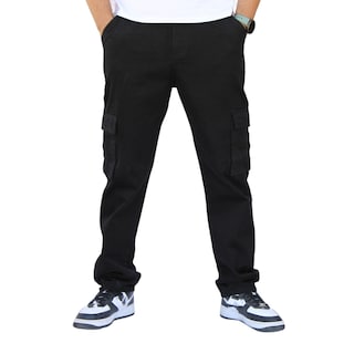 Foto 1 | Pantalón Cargo Recto De Gabardina Negra John Silver
