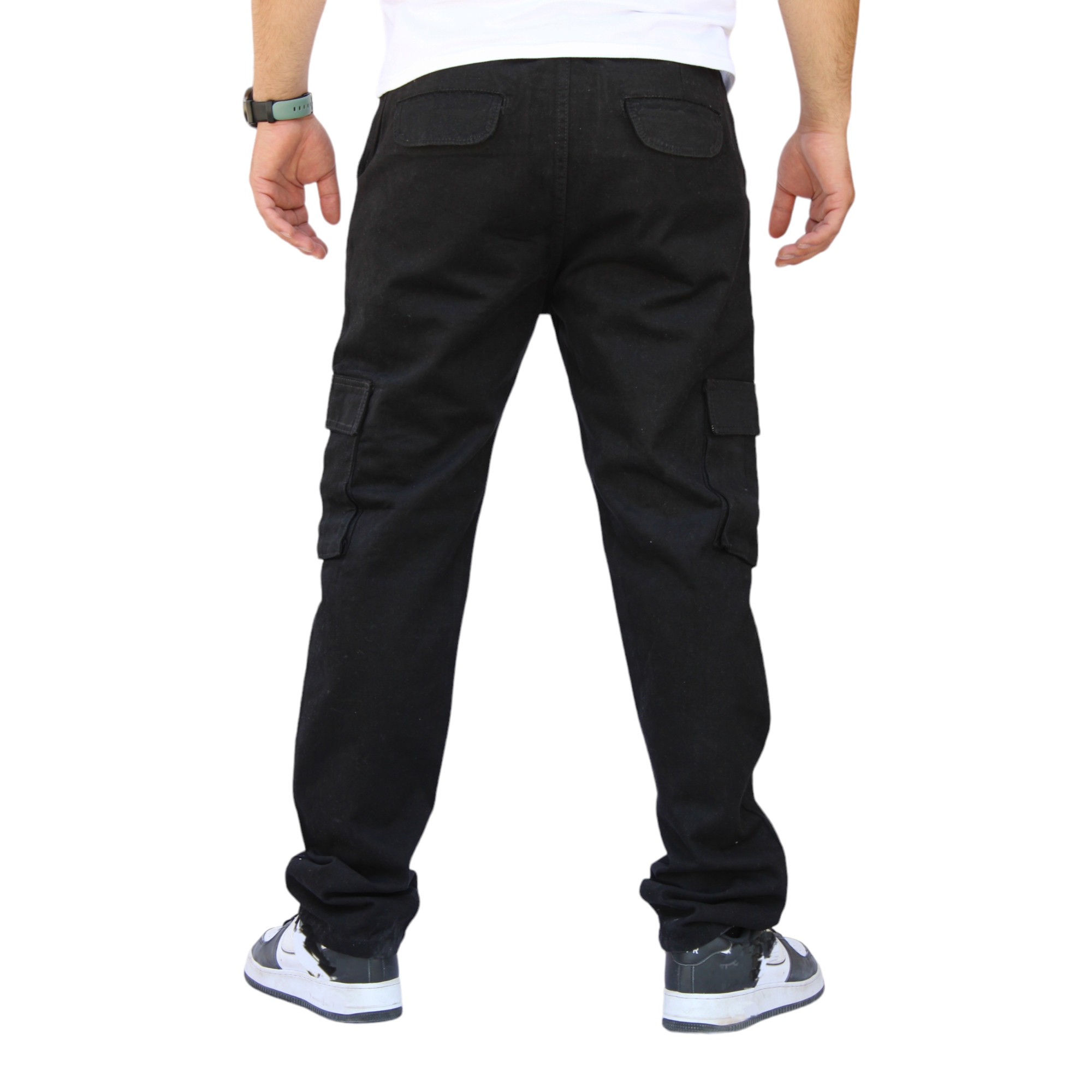Foto 5 pulgar | Pantalón Cargo Recto De Gabardina Negra John Silver