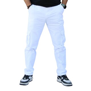 Foto 1 | Pantalón Cargo Recto De Gabardina Blanca John Silver