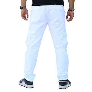 Foto 4 | Pantalón Cargo Recto De Gabardina Blanca John Silver