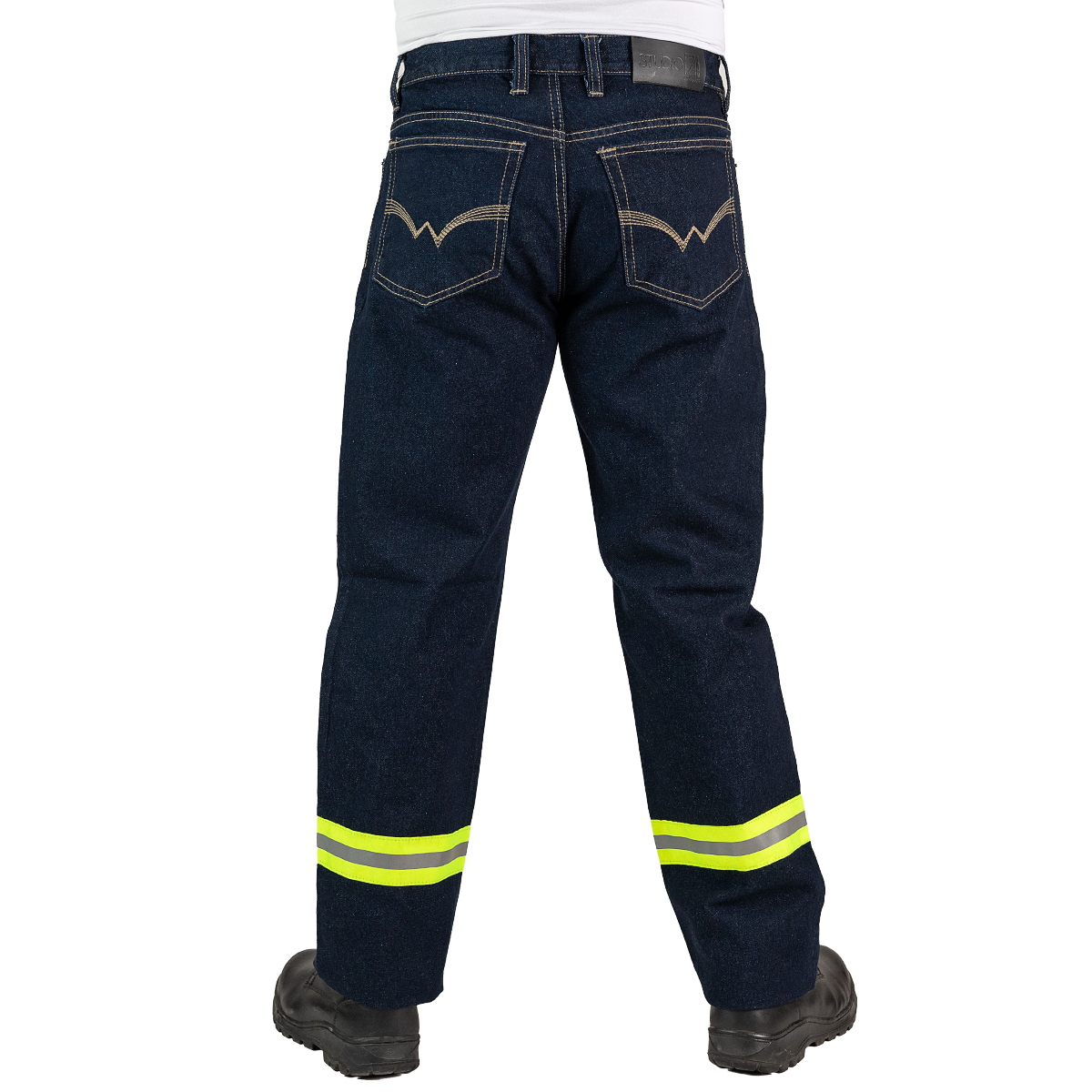 Foto 4 pulgar | Pantalón De Hombre Vaquero Grueso Con Reflejante