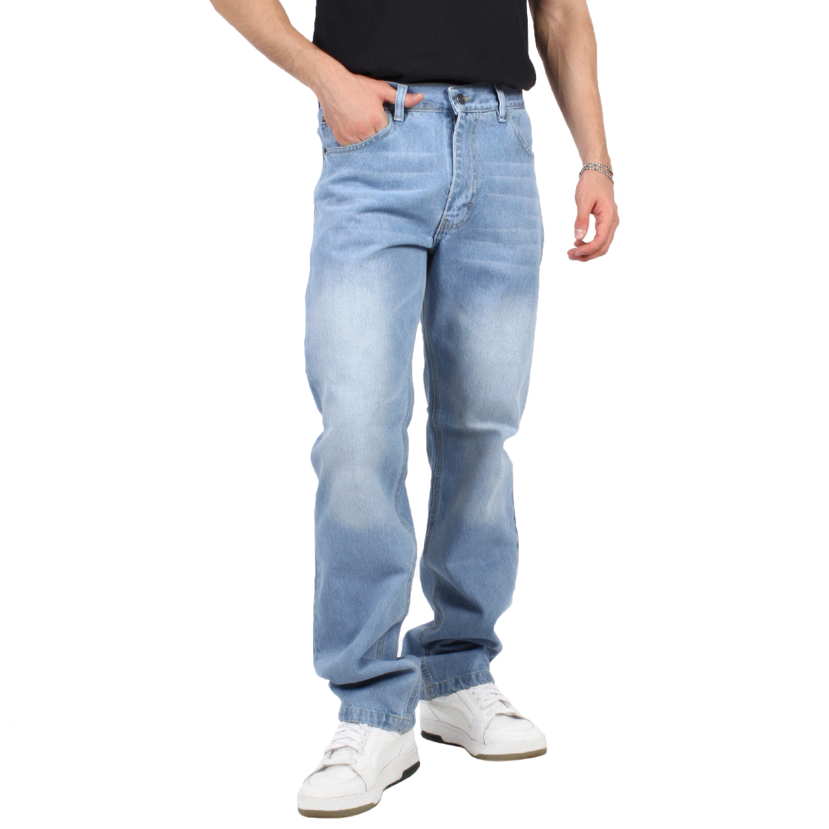 Pantalón De Hombre Vaquero Grueso Azul Claro Whiskas
