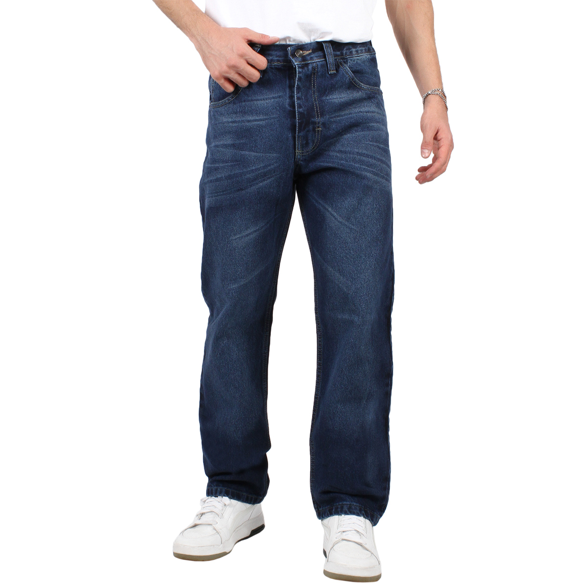 Foto 1 | Pantalón De Hombre Vaquero Mezclilla Gruesa Azul Stone Whiskas