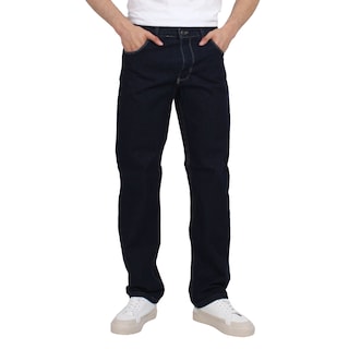 Foto 1 | Pantalón De Hombre Vaquero Grueso Regular Fit Azul Oscuro Suavisado
