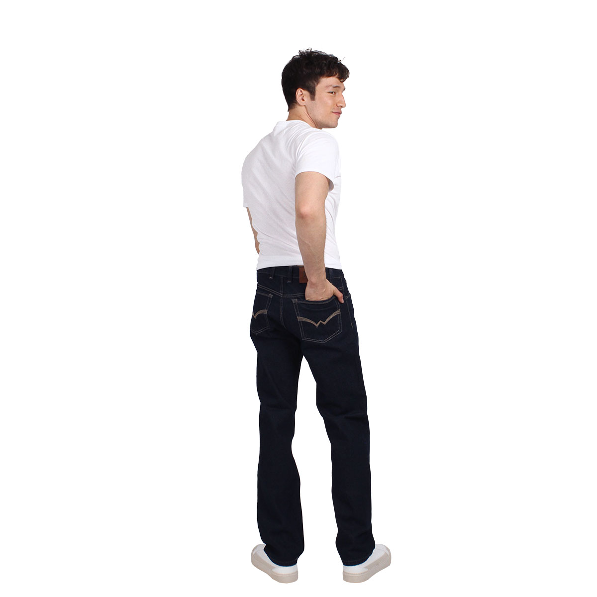 Foto 4 pulgar | Pantalón De Hombre Vaquero Grueso Regular Fit Azul Oscuro Suavisado