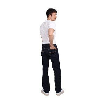 Foto 3 | Pantalón De Hombre Vaquero Grueso Regular Fit Azul Oscuro Suavisado
