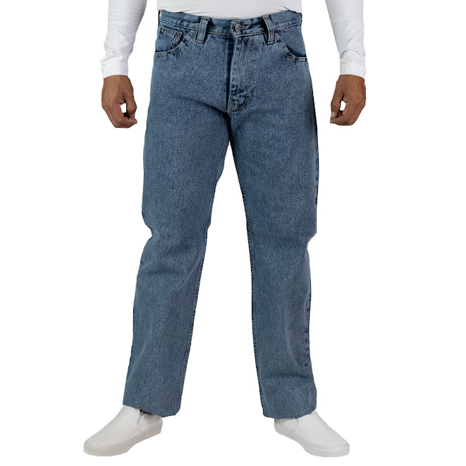 Foto 2 pulgar | Pantalón De Hombre Vaquero Grueso Azul Deslavado