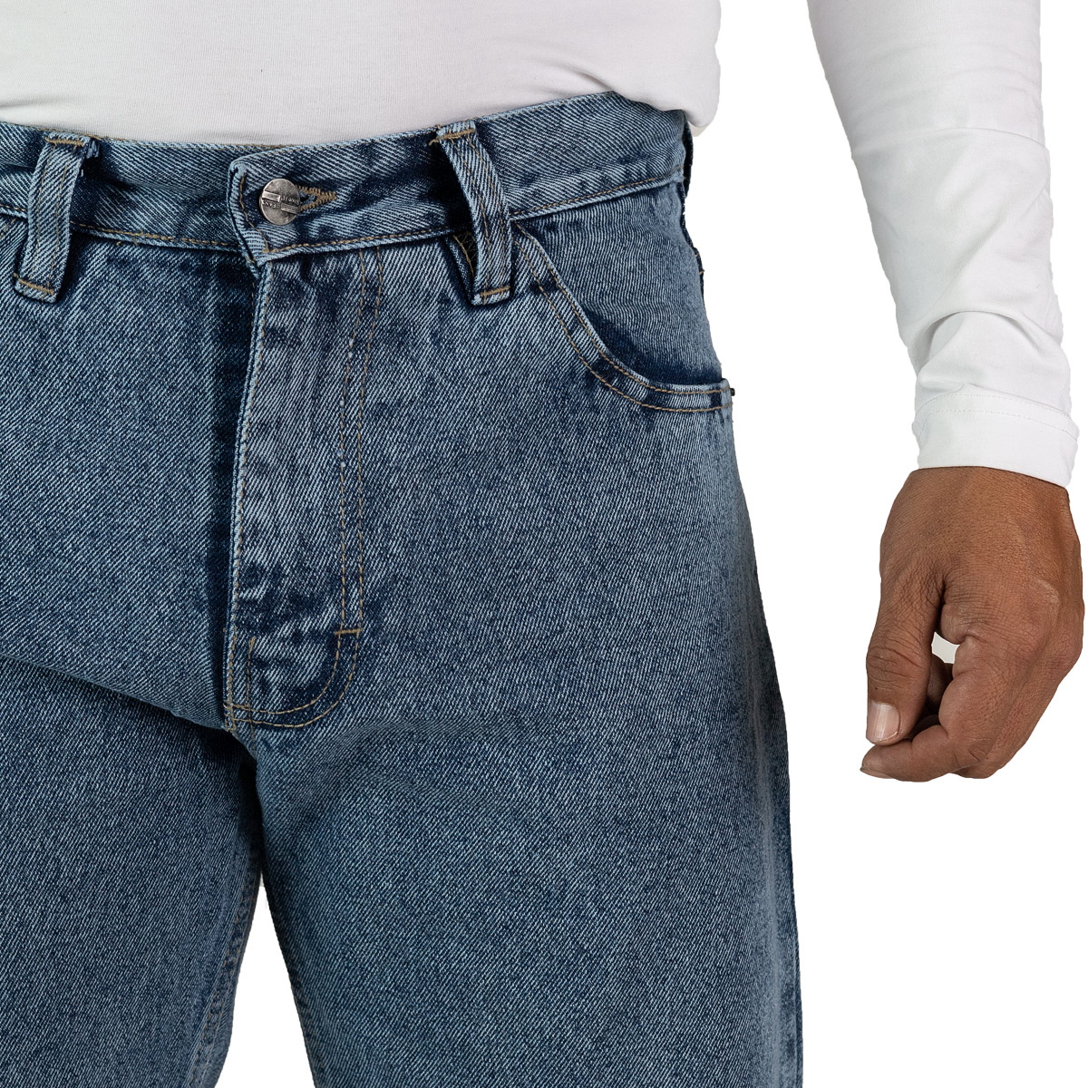Foto 2 | Pantalón De Hombre Vaquero Grueso Azul Deslavado
