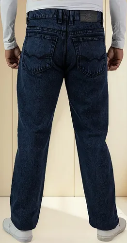 Foto 3 pulgar | Pantalón De Hombre Vaquero Grueso Azul Petroleo