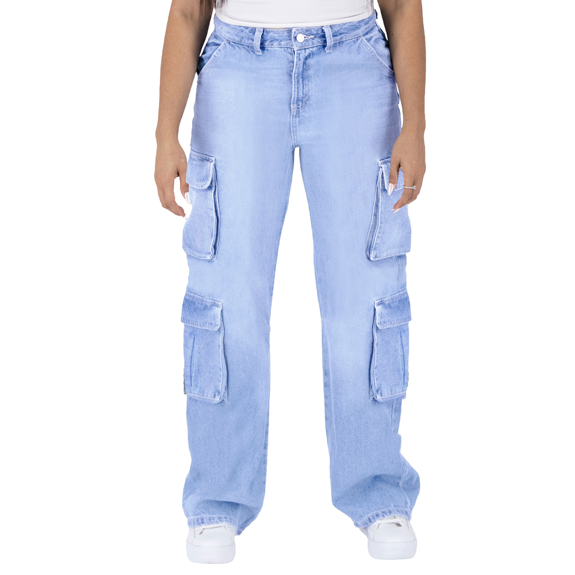 Foto 2 pulgar | Pantalón Cargo Britos Jeans Mujer Mezclilla 025619