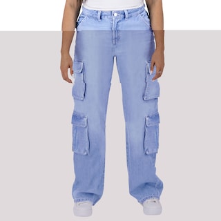 Foto 1 | Pantalón Cargo Britos Jeans Mujer Mezclilla 025619