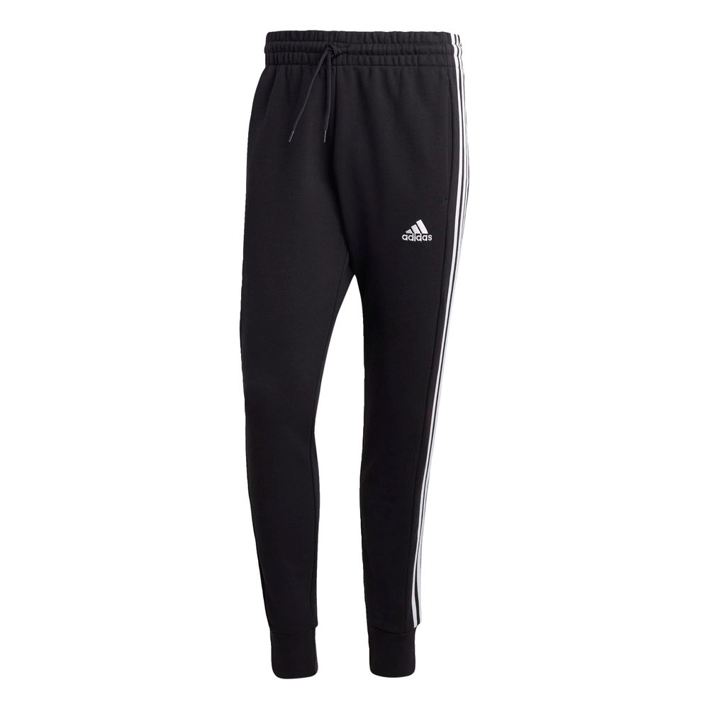 Foto 2 pulgar | Pants Adidas Negros Essentials 3 Franjas Felpa Francesa Pierna Cónica Puños Ajustados para Hombre