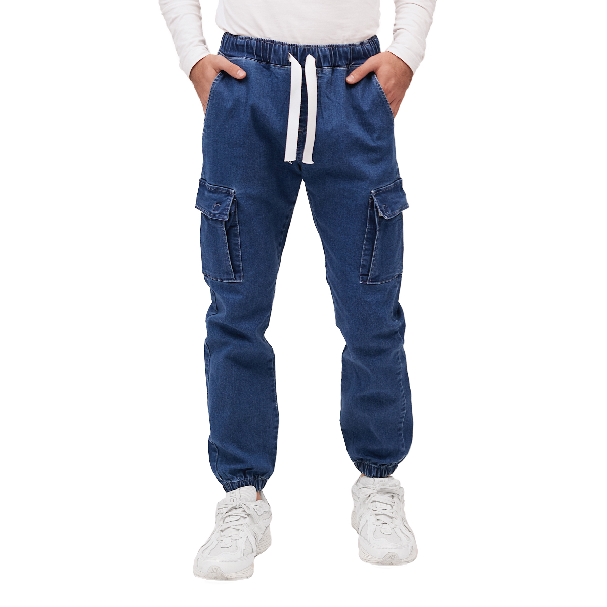 Jogger Stretch Mchk 8045. Hombre, Azul.