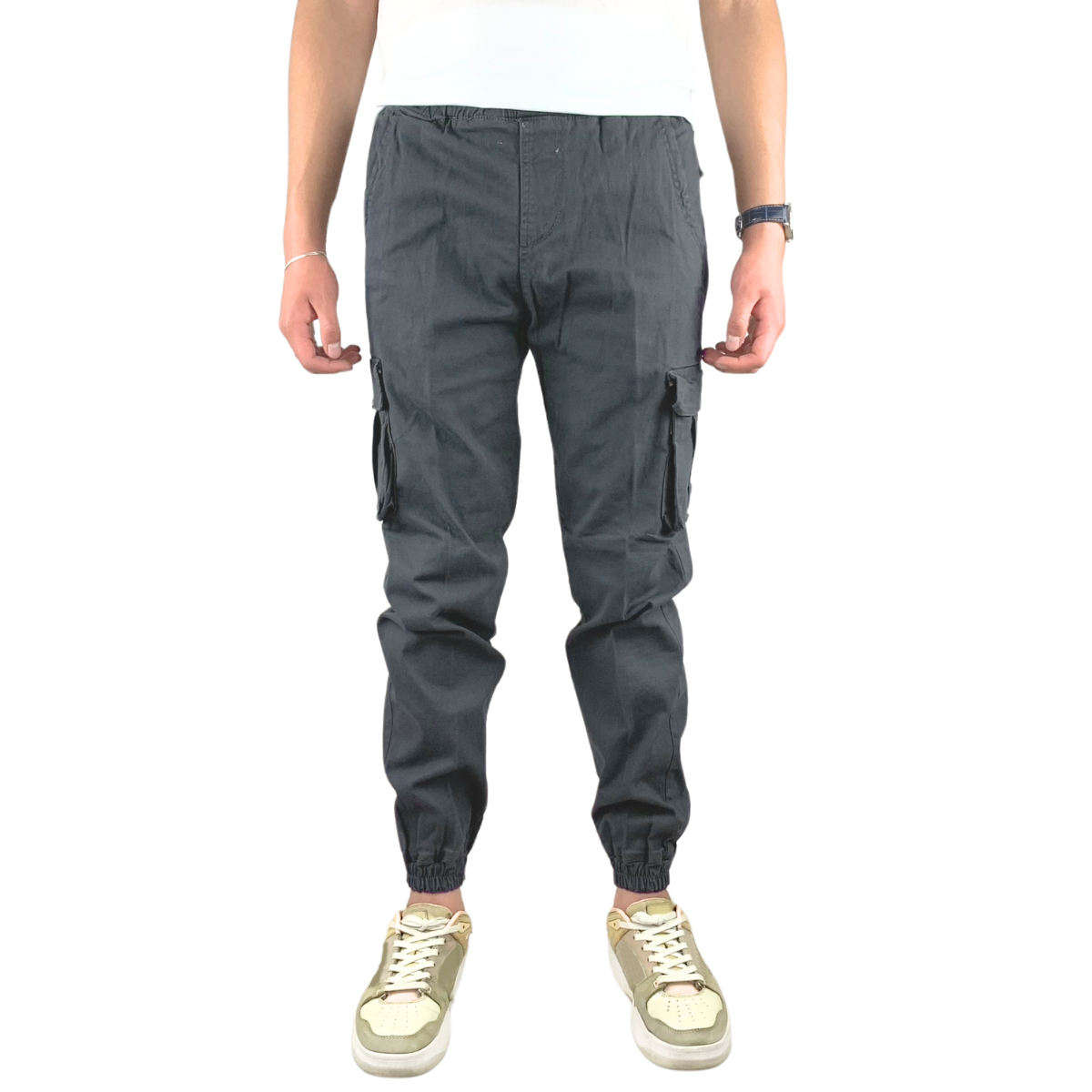 Foto 4 | Jogger Cargo Gris Indutex Y Moda para Hombre