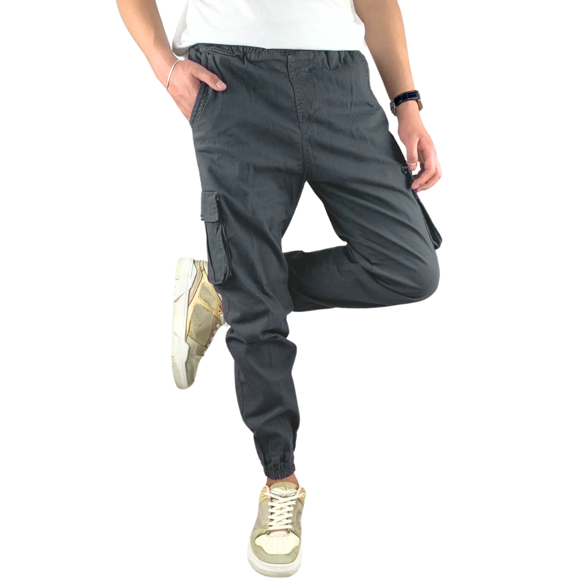 Foto 5 | Jogger Cargo Gris Indutex Y Moda para Hombre