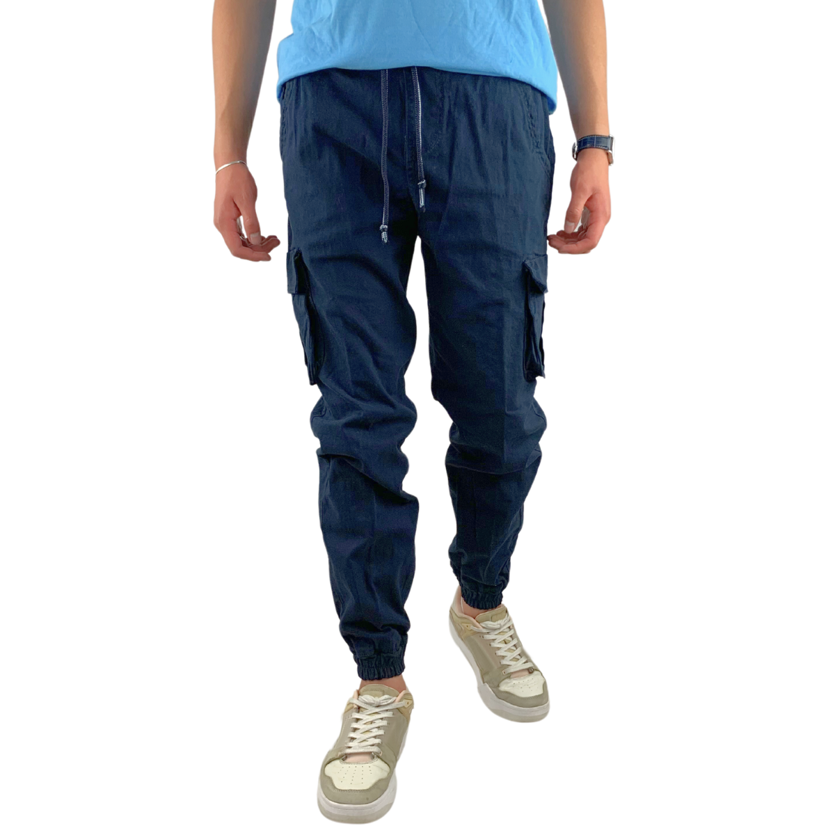 Foto 2 pulgar | Jogger Cargo Indutex y Moda Azul para Hombre