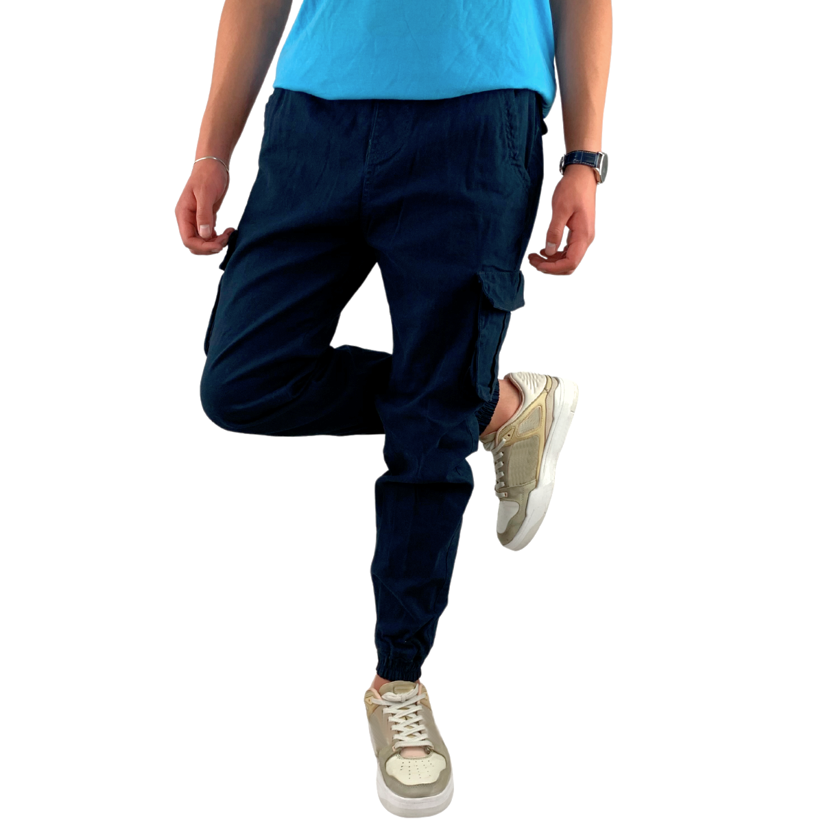 Foto 3 pulgar | Jogger Cargo Indutex y Moda Azul para Hombre