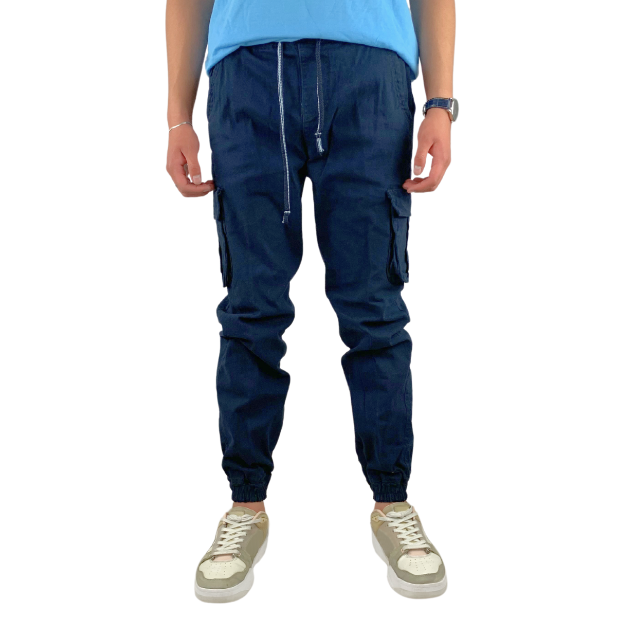 Foto 4 pulgar | Jogger Cargo Indutex y Moda Azul para Hombre