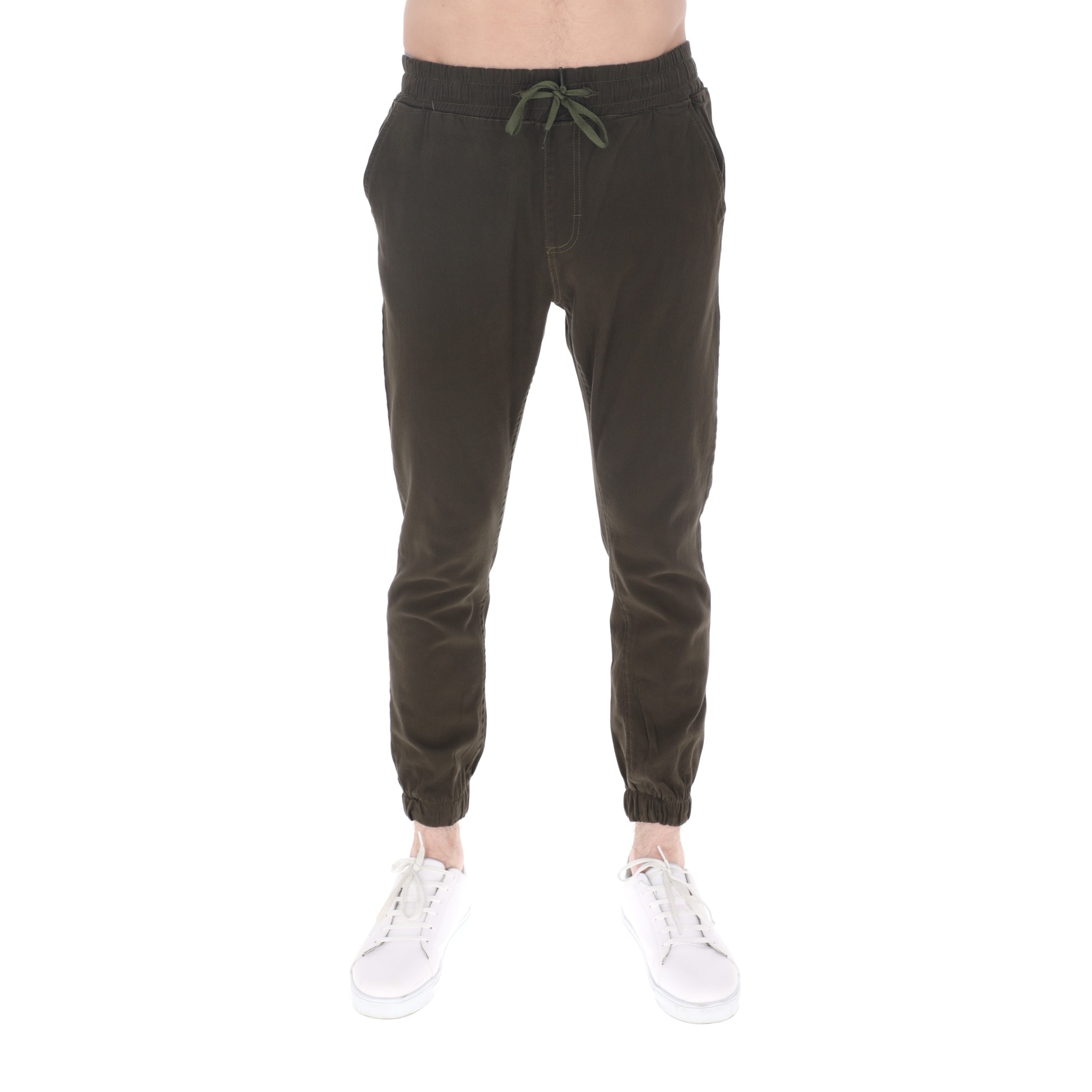 Jogger Slim De Gabardina Para Hombre Color Verde Militar Chb Chili Beans Clothing Co. $460