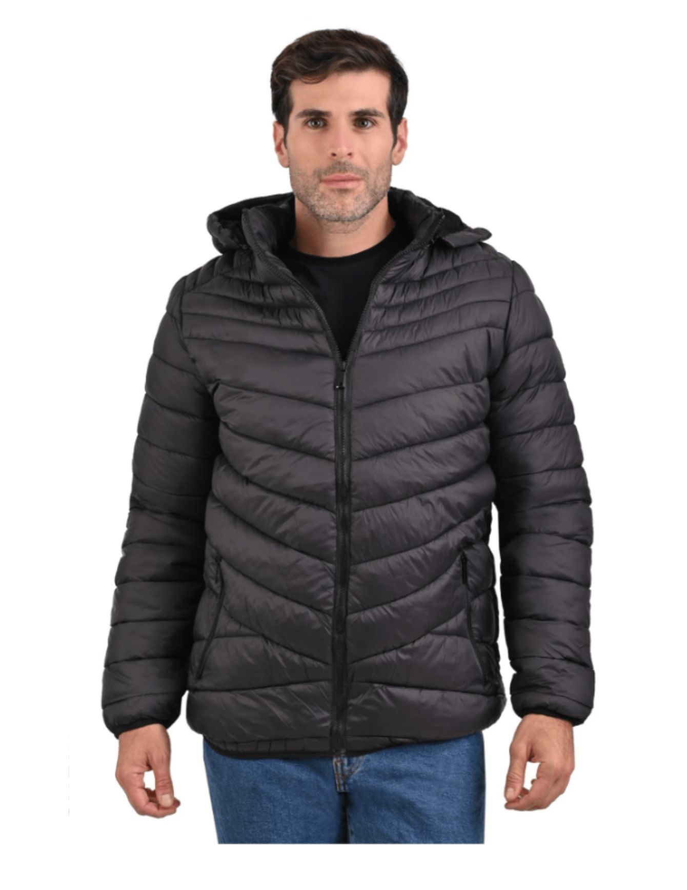 Foto 1 | Chamarra Capitonada Afelpada  Impermeable Hombre Casual