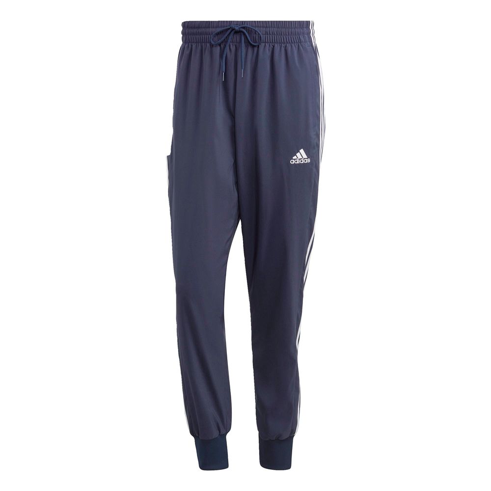 Foto 1 | Pants Aeroready Essentials 3 Franjas Pierna Cónica Puño Ajustado Tejidos Adidas Azul Hombre